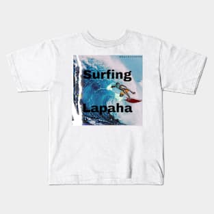 Surfing at Lapaha Tongatapu Kids T-Shirt